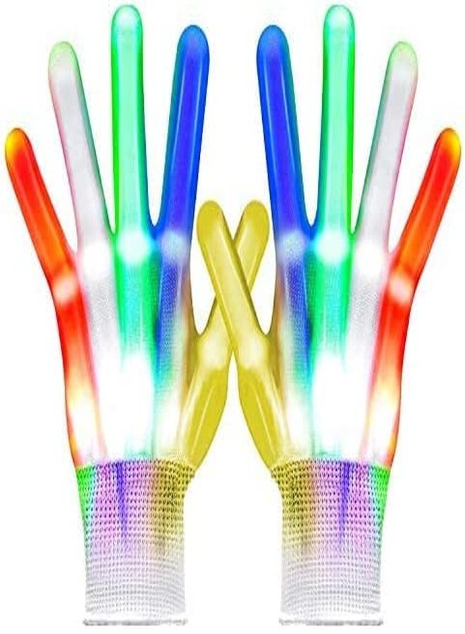 Ash & Roh® LED gloves for kids teens adults Christmas gifts 5 Colors 6 Light Modes Colorful LED Rave Gloves for Christmas party Carnival cool fun toys gifts (21 CM, MULTI COLOUR) - Image 1